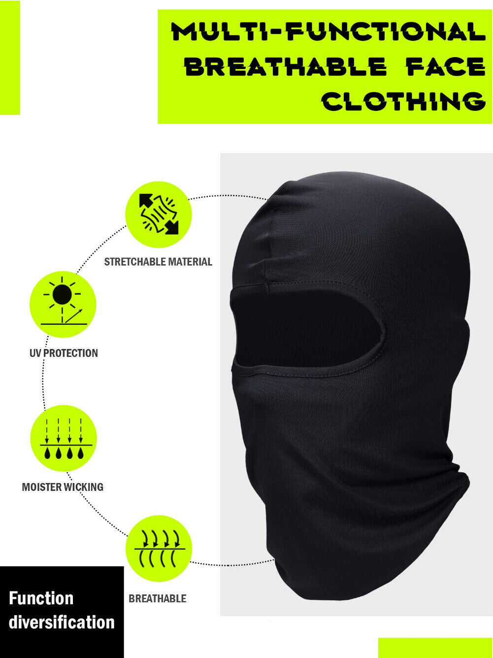 Full Face Ski Mask Balaclava UV Sun Protection Tactical Face Cover