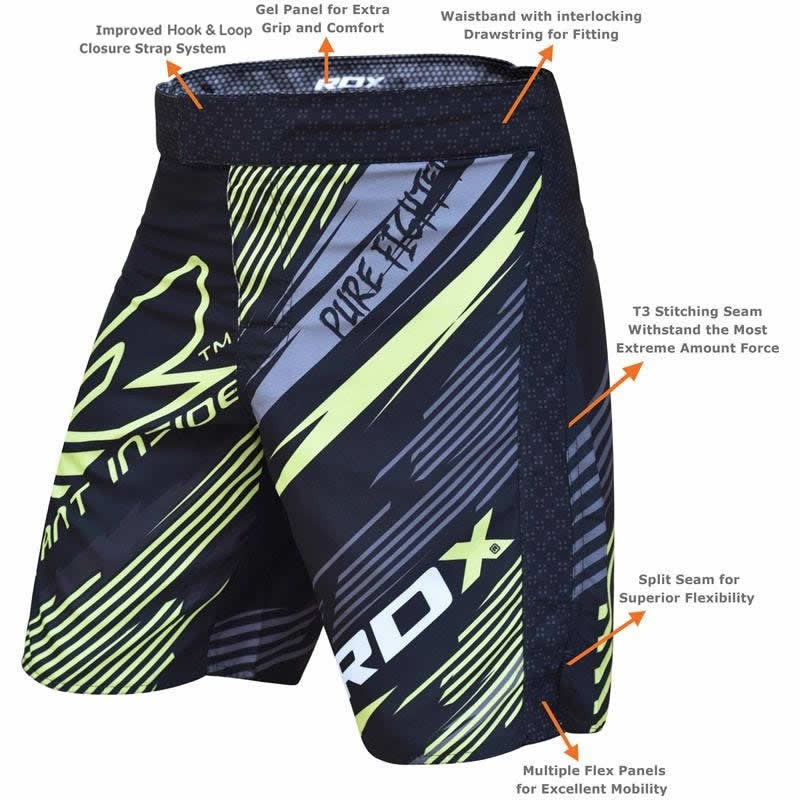 RDX MMA Shorts for Training and Fight - Cage Fighting, Grappling, Kickboxing