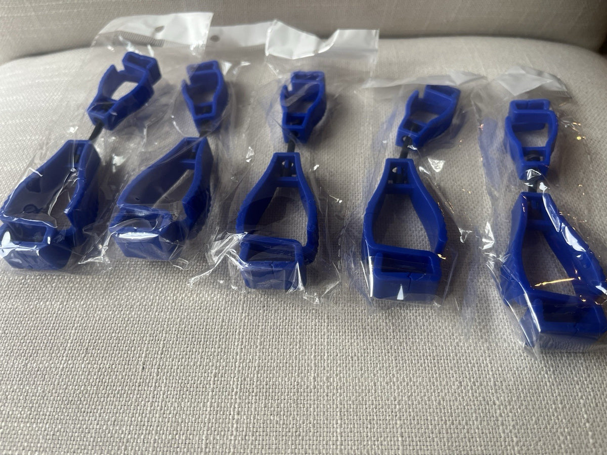 Blue Glove Clips for Work Gloves - Portable Belt Holders (Set of 5)