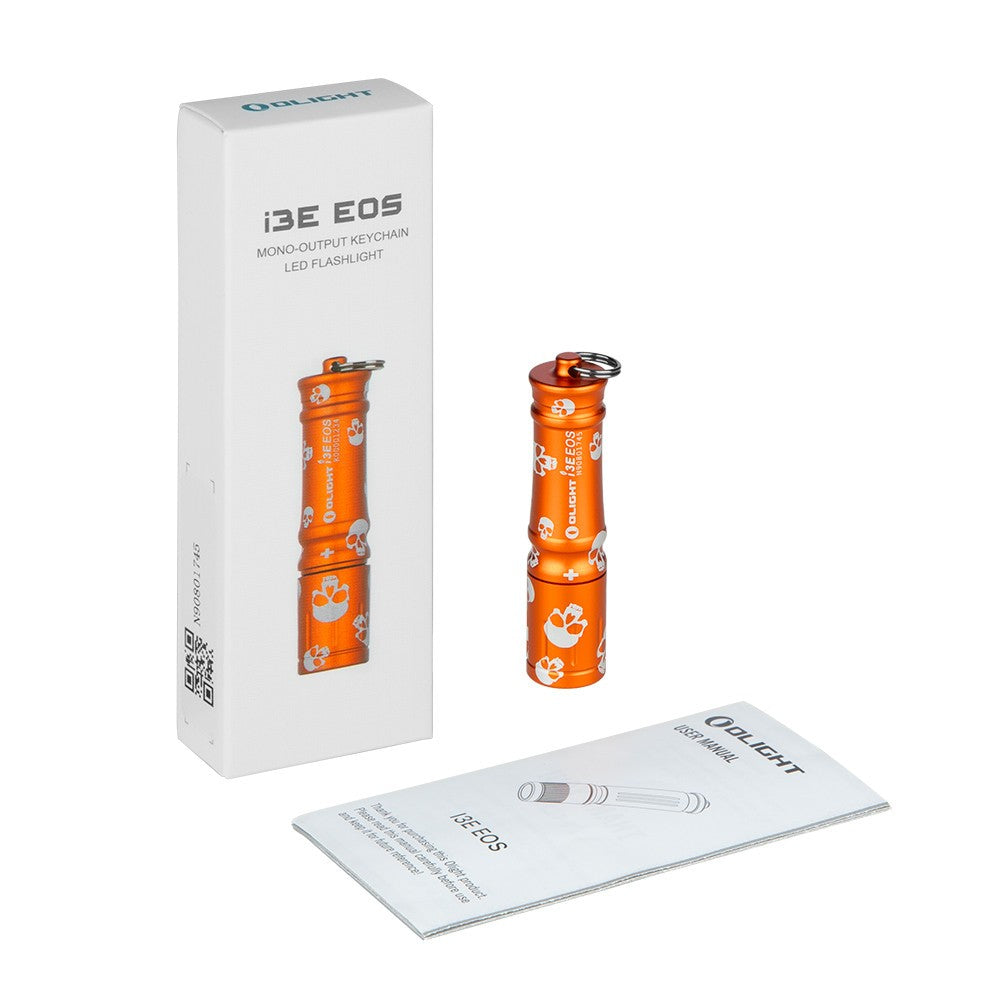 Waterproof Orange Skull Keychain Flashlight - 90 Lumens, Compact LED