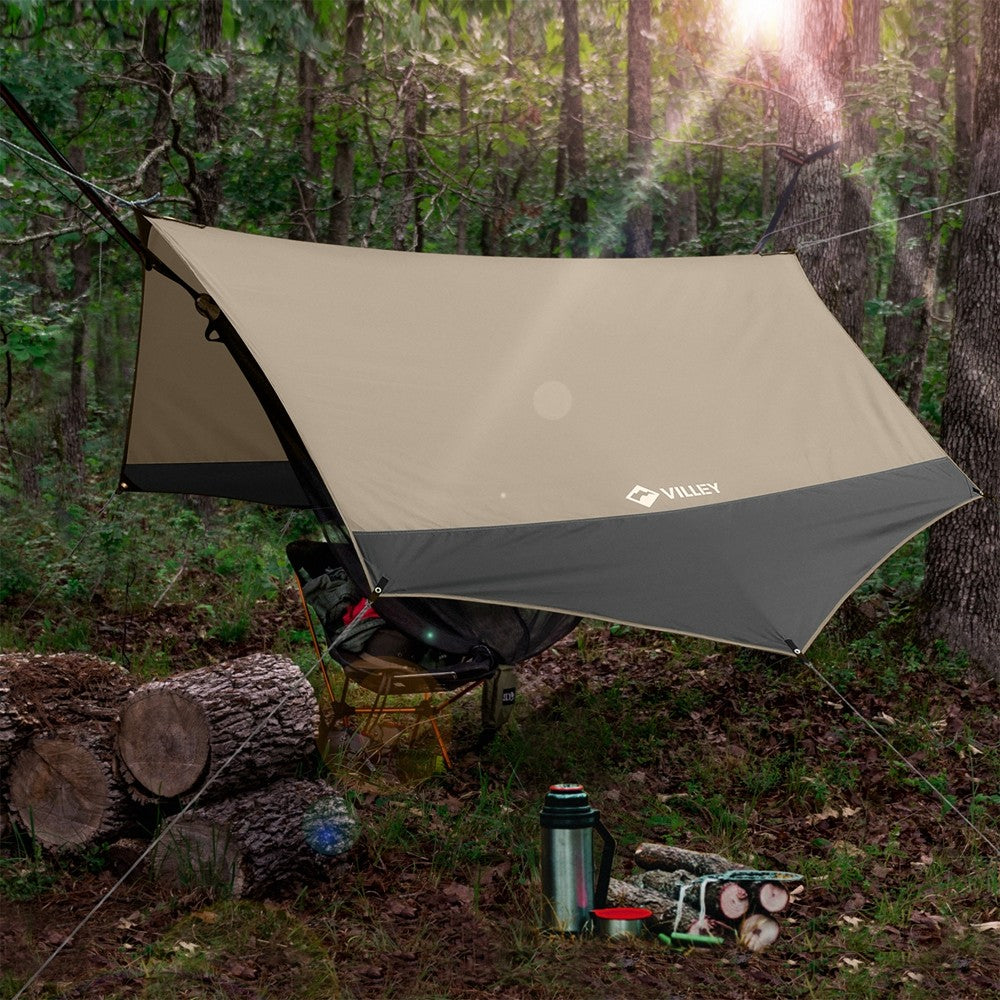 Heptagonal Waterproof Camping Tarp Shelter with UV Protection, 13x11.5ft