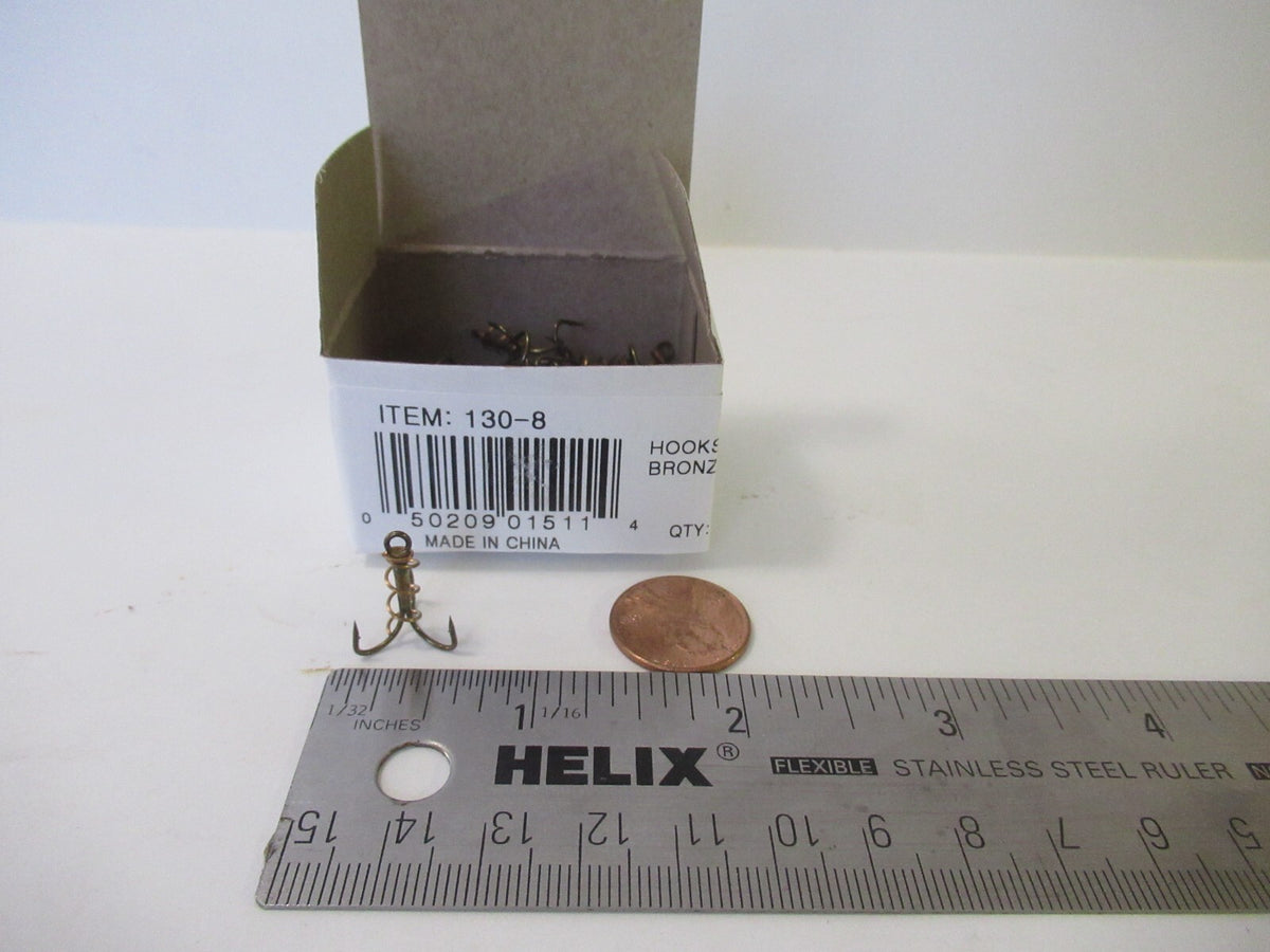 Treble Fishing Hooks - Bronze Spring Bait Hooks for Fish Tackle, Multiple Sizes & Quantities
