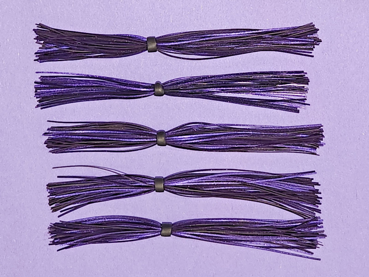 Silicone Fishing Skirts for Spinnerbaits & Buzz Baits - Purple Glitter 5-inch