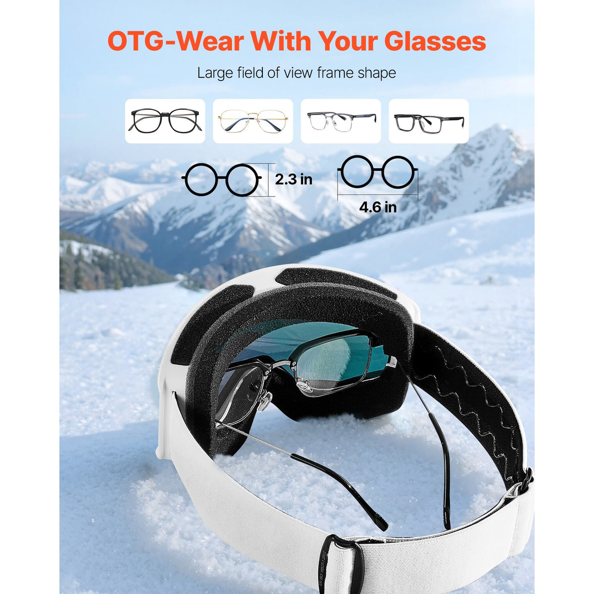 Ski Goggles with Cylindrical Lens & Pink Revo Coating - Snow Sports