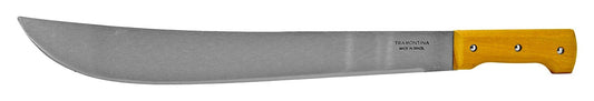 22-Inch Carbon Steel Bush Machete with Wooden Handle - All-Purpose Chopping Tool
