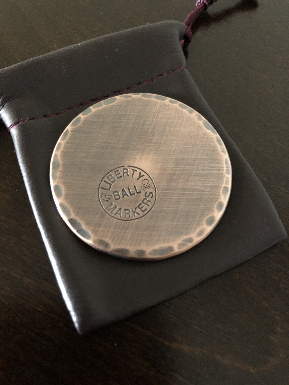 Handmade Custom Aged Copper Golf Ball Marker 1.25” Personalized Gift