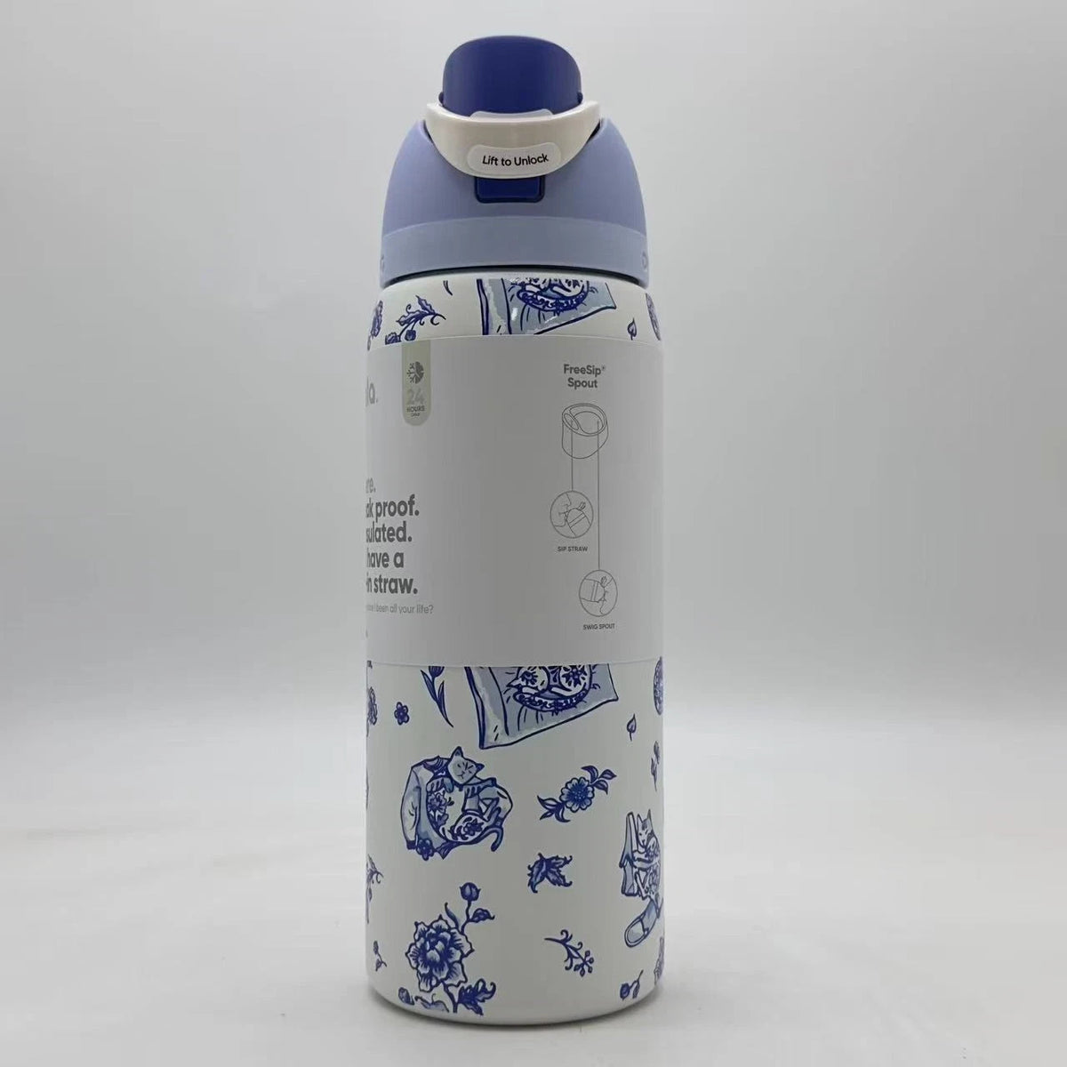 Insulated 32oz Water Bottle with Leak-Proof Lid & Sip Spout - Limited Edition Cats Design