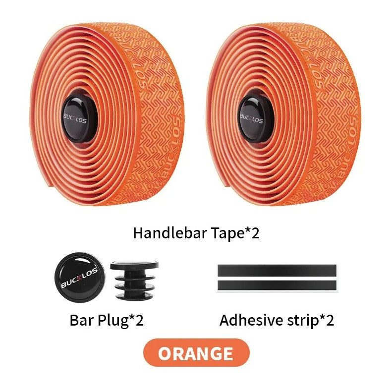 Road Bike Handlebar Tape Anti-Slip Waterproof PU EVA Wrap Set - Multiple Colors