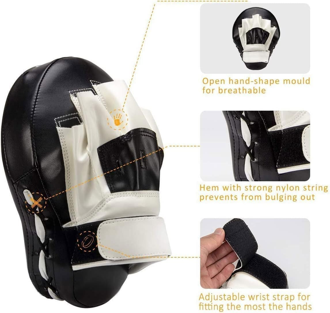 Curved Boxing Focus Mitts Leather Training Punching Pads for Martial Arts