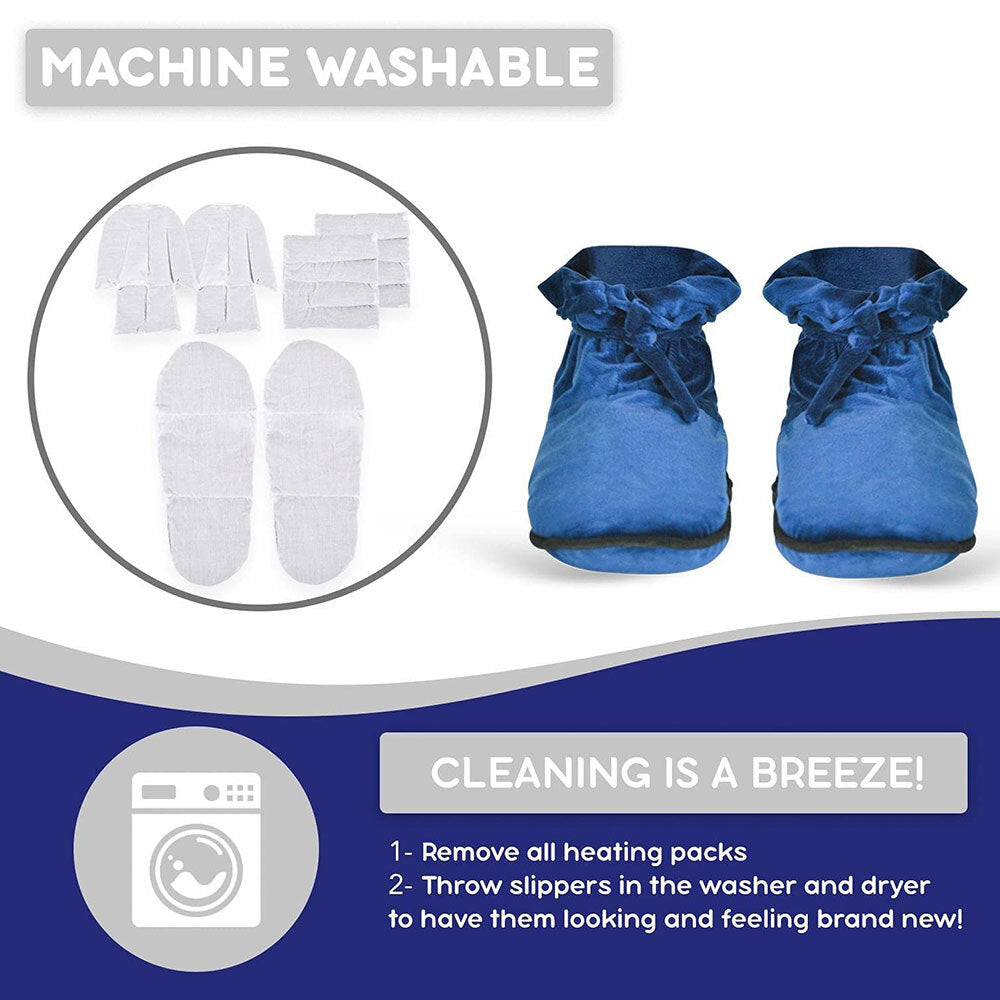 Microwaveable Heated Slippers for Men Women Pain Relief Foot Warmers