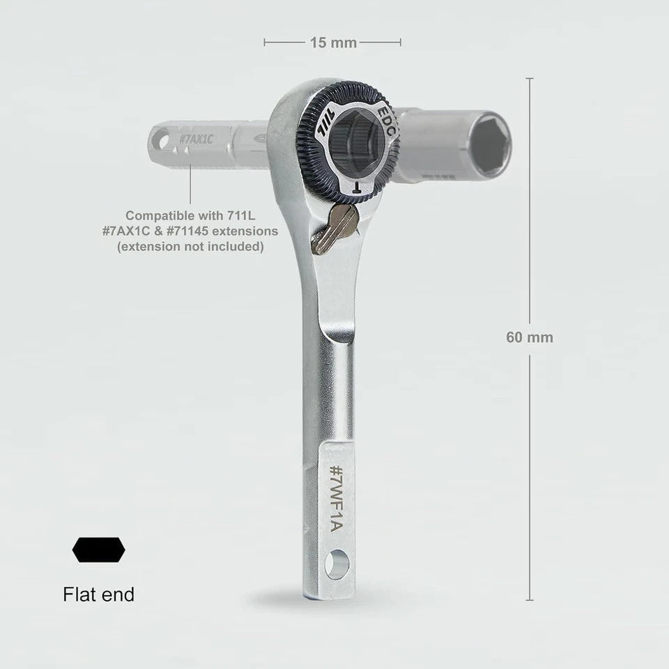 EDC Ratchet Wrench for Leatherman Multitools MK2 - Compact Flat End Screwdriver