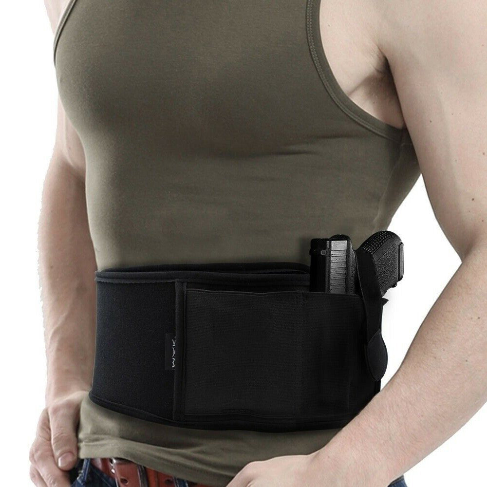 Concealed Carry Belly Band Holster for Left Hand Gun Waistband Pocket
