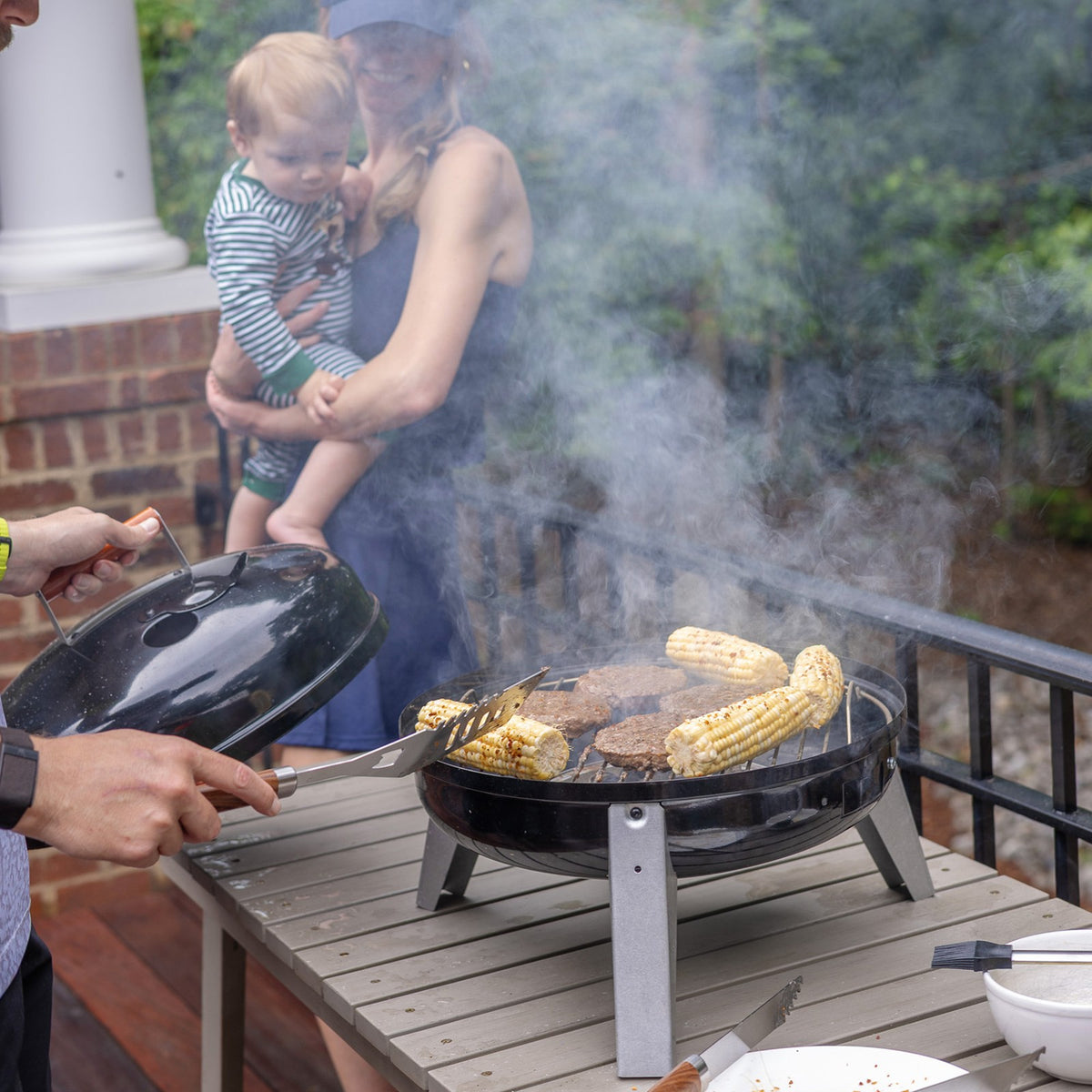 Portable Dual-Fuel Electric & Charcoal BBQ Grill - Americana Wherever