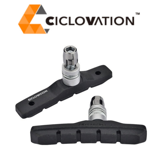 Bike V-Brake Brake Pads 70mm Threaded Post Mount Replacement Shoes Black