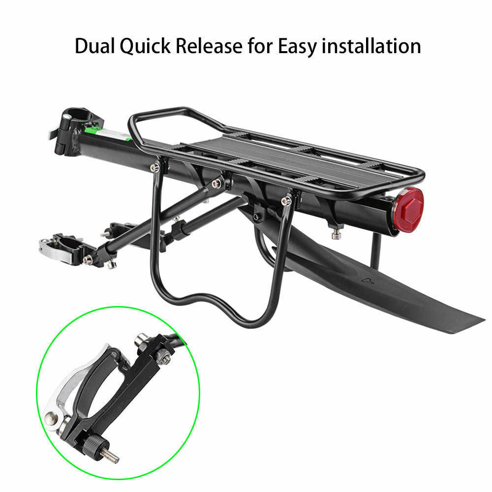 Aluminum Alloy Bicycle Rear Rack with Quick Release for Mountain & Road Bikes