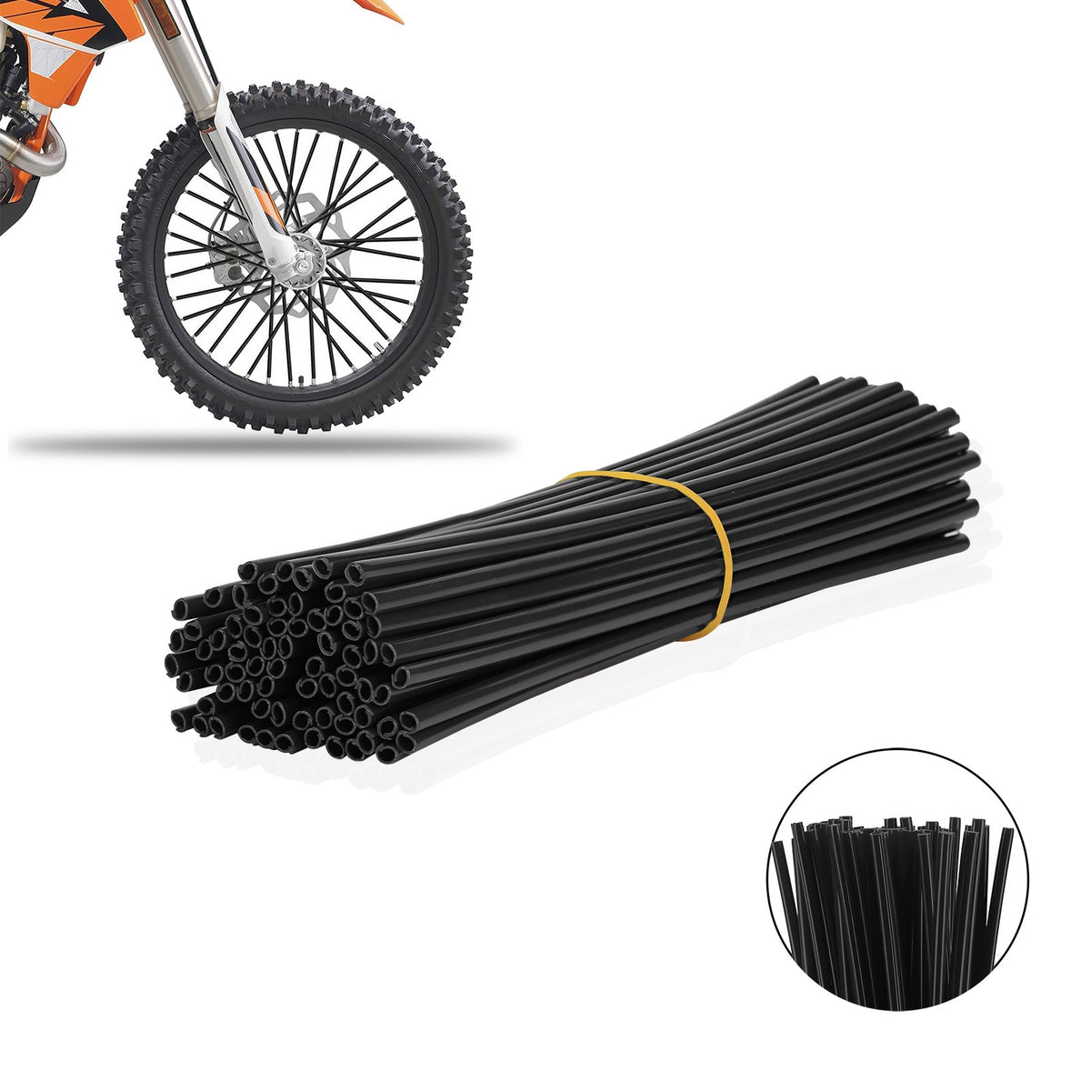 Universal Bike Spoke Skin Covers 72PCS Motorcycle Rim Protector Wraps