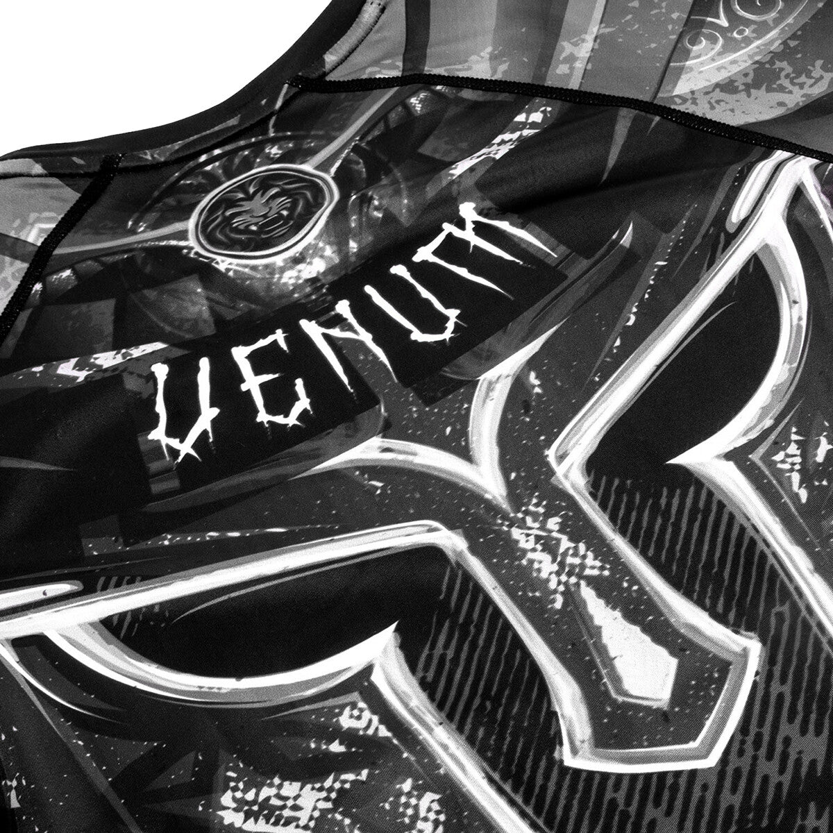 Long Sleeve MMA Rashguard for Combat Sports - Black White