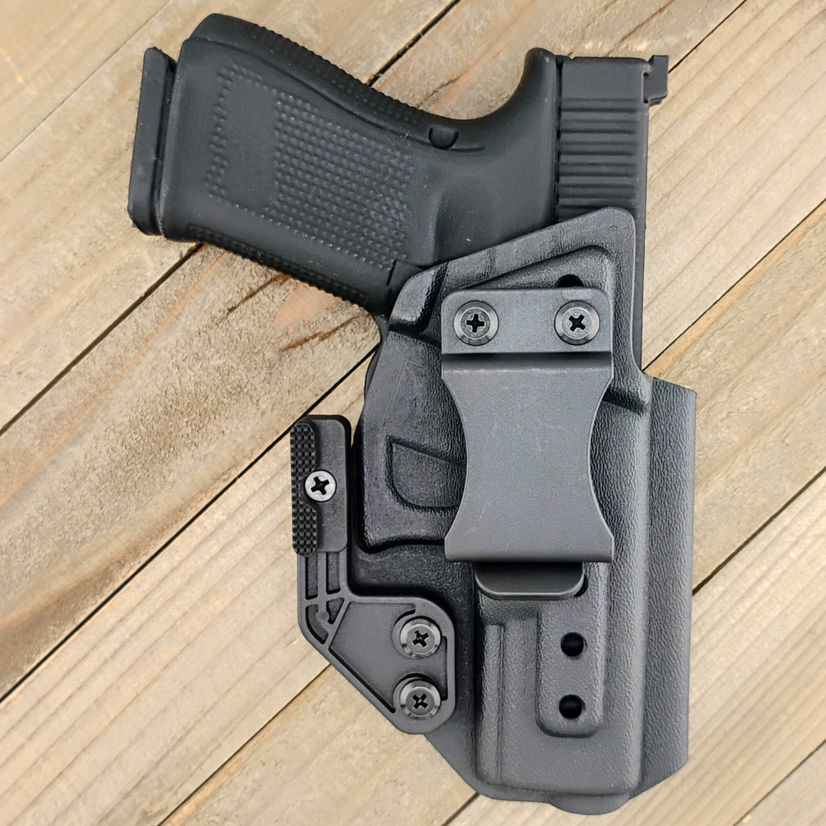 Kydex Holster with Mod Wing - Tactical Black, Optic Ready, Adjustable Carry