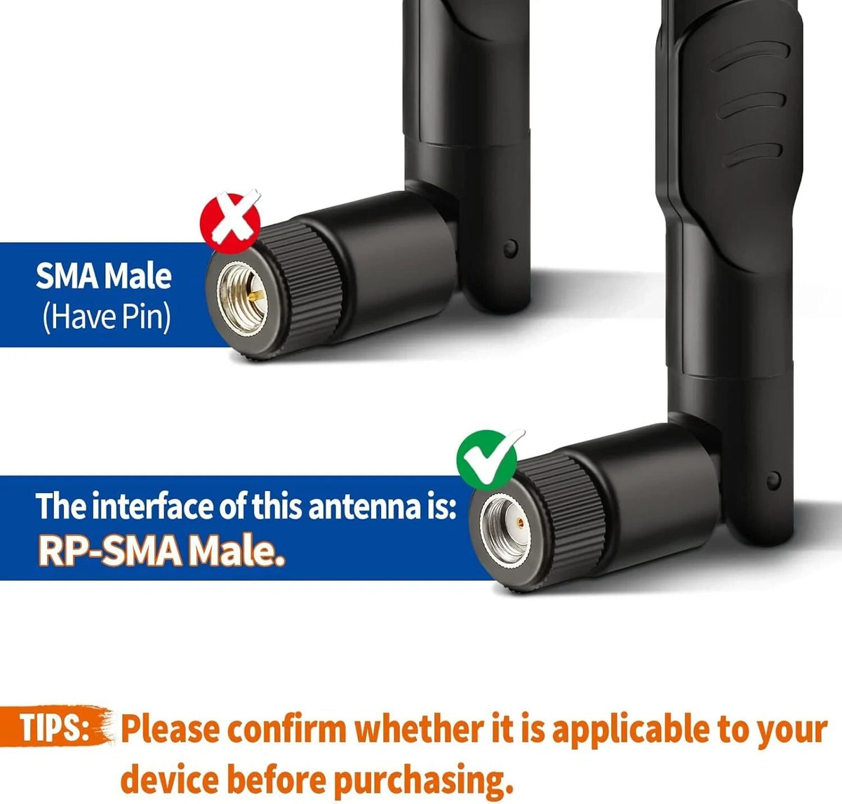 Cellular Trail Camera Antenna 8dBi RP-SMA Male for Spypoint & Tactacam
