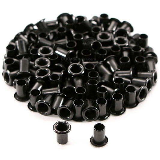 Black Kydex Holster Eyelets - 1/4 Inch Diameter, Heavy Duty Fasteners - Multiple Qty Options