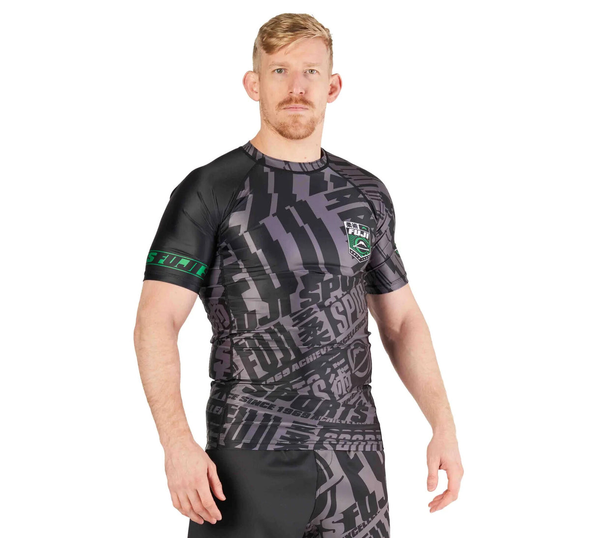 High Impact MMA Rashguard for Jiu Jitsu and Combat Sports - Black/Green