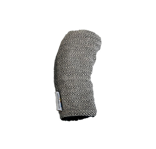 Black Chevron Tweed Golf Headcover for Hybrids and Clubs - Sunfish