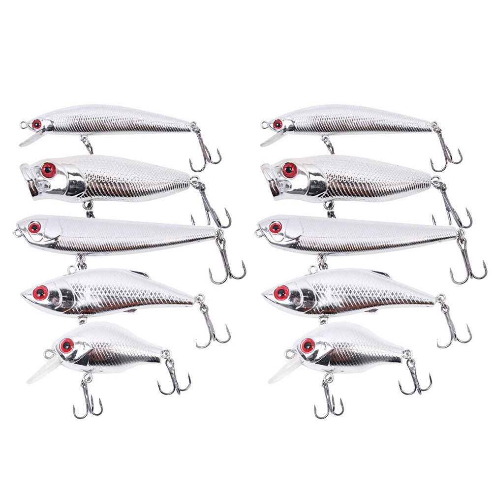 10pcs Mixed Size Fishing Lures Hard Bait Set - Mini Artificial Bait
