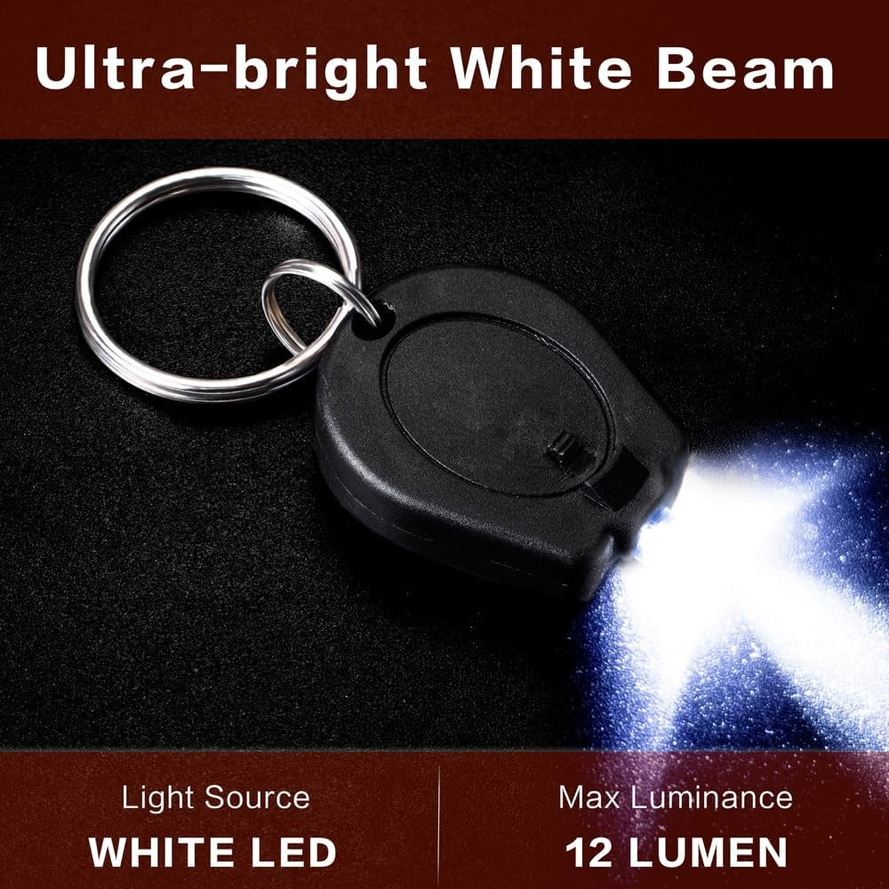 Mini LED Keychain Flashlight Pack of 6 - Portable Bright Emergency Light