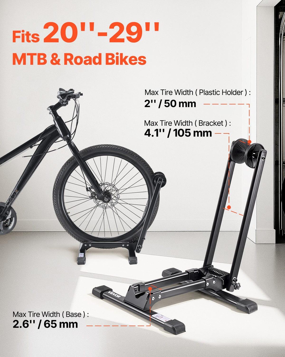 Foldable Bike Stand for 20-29 Inch Mountain & Road Bikes Storage