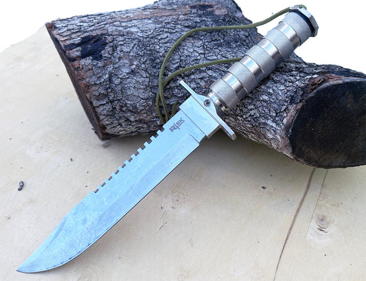14-Inch Survival & Tactical Hunting Knife with Stainless Steel Blade, Built-in Compass