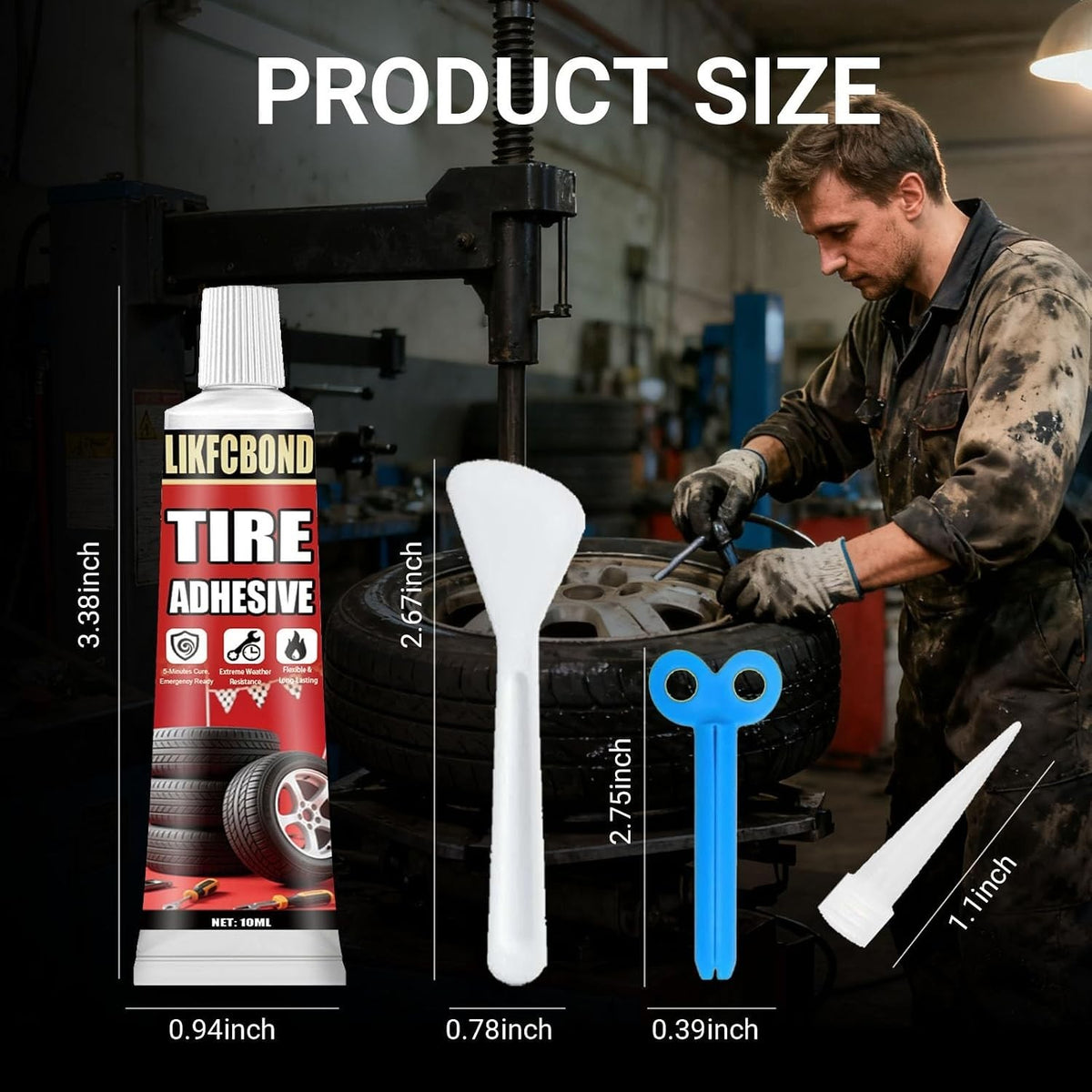 20ML Tire Repair Adhesive Kit - Rubber Cement for Sidewall & Puncture Repair