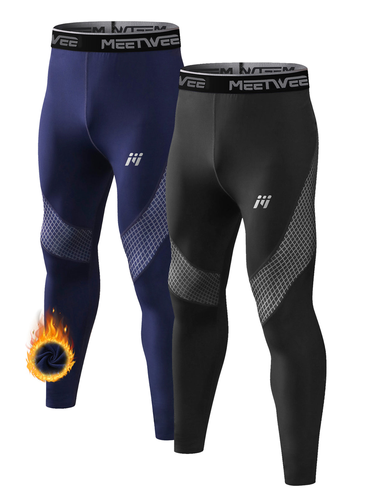 Men's Thermal Base Layer Long Johns Compression Leggings 2 Pack