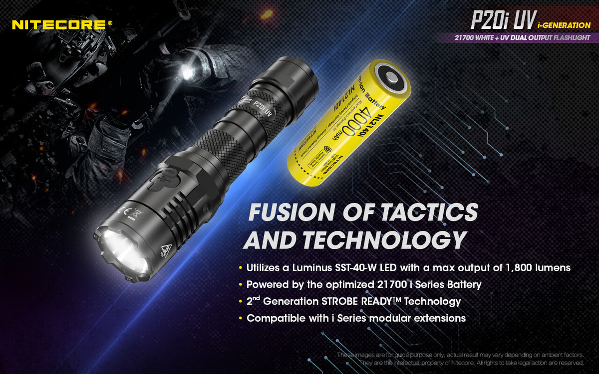 Rechargeable LED Flashlight with UV and 1800 Lumens – Holster & Battery Included
