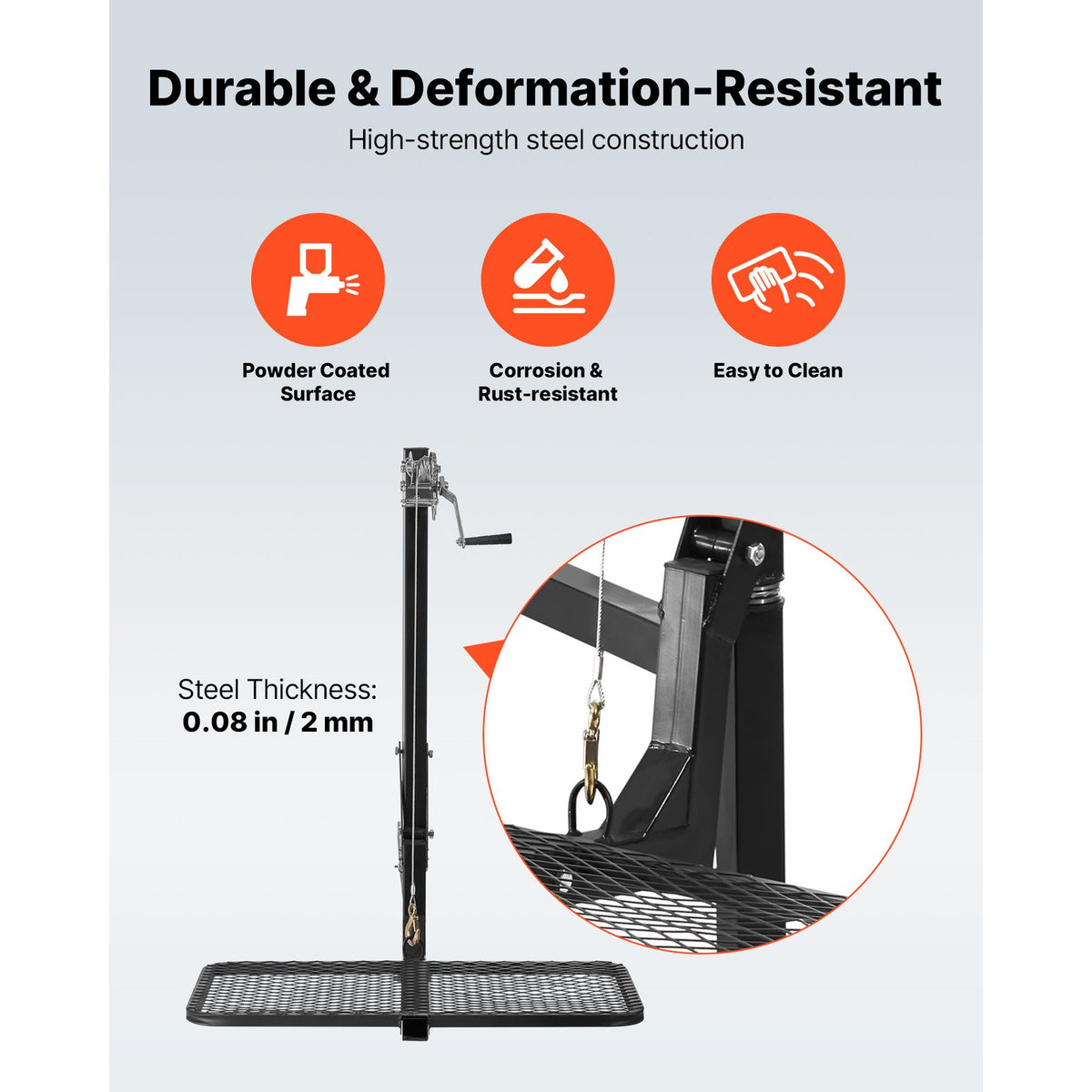 Hitch-Mounted Deer Hoist with Lift System Platform 300 lb Capacity