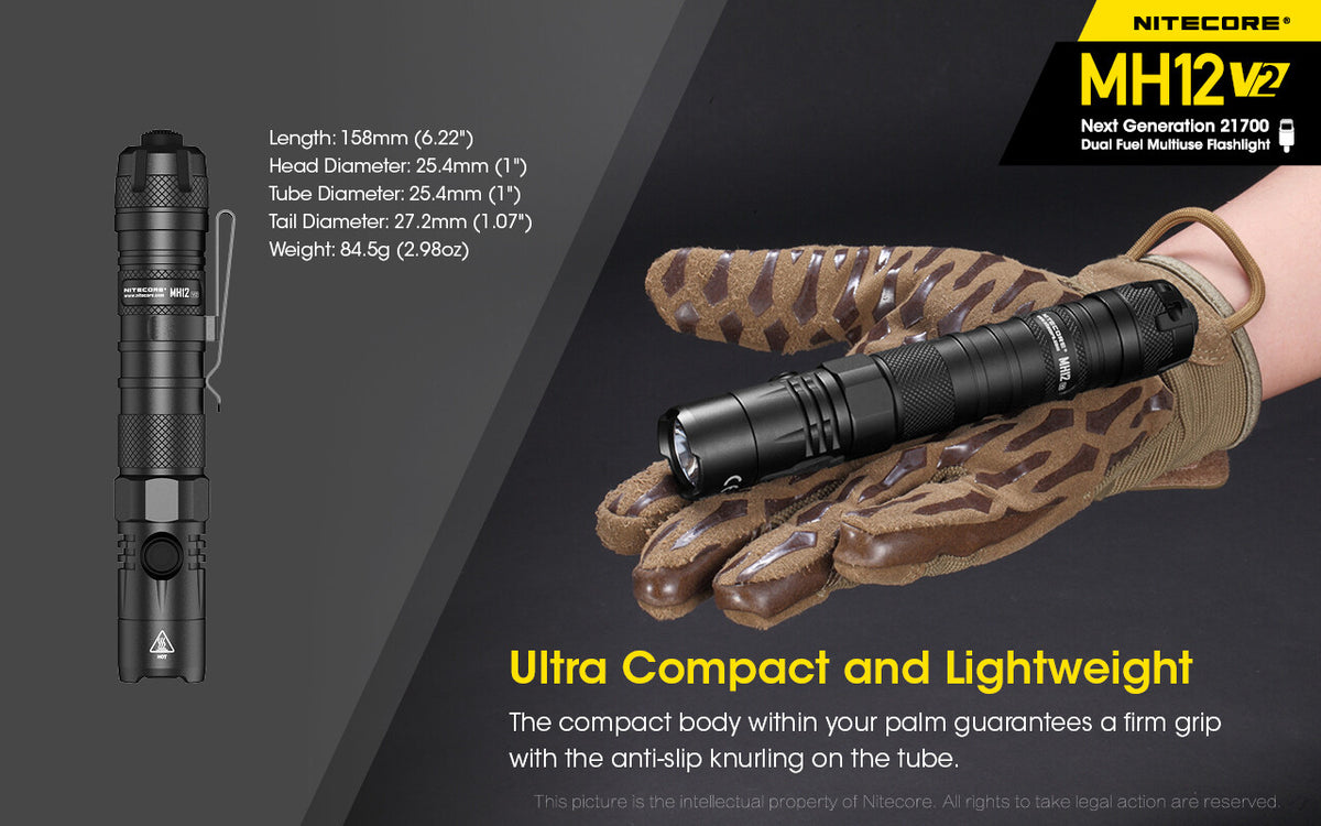 Rechargeable Tactical Flashlight Set with 1200 Lumens, USB-C, Waterproof