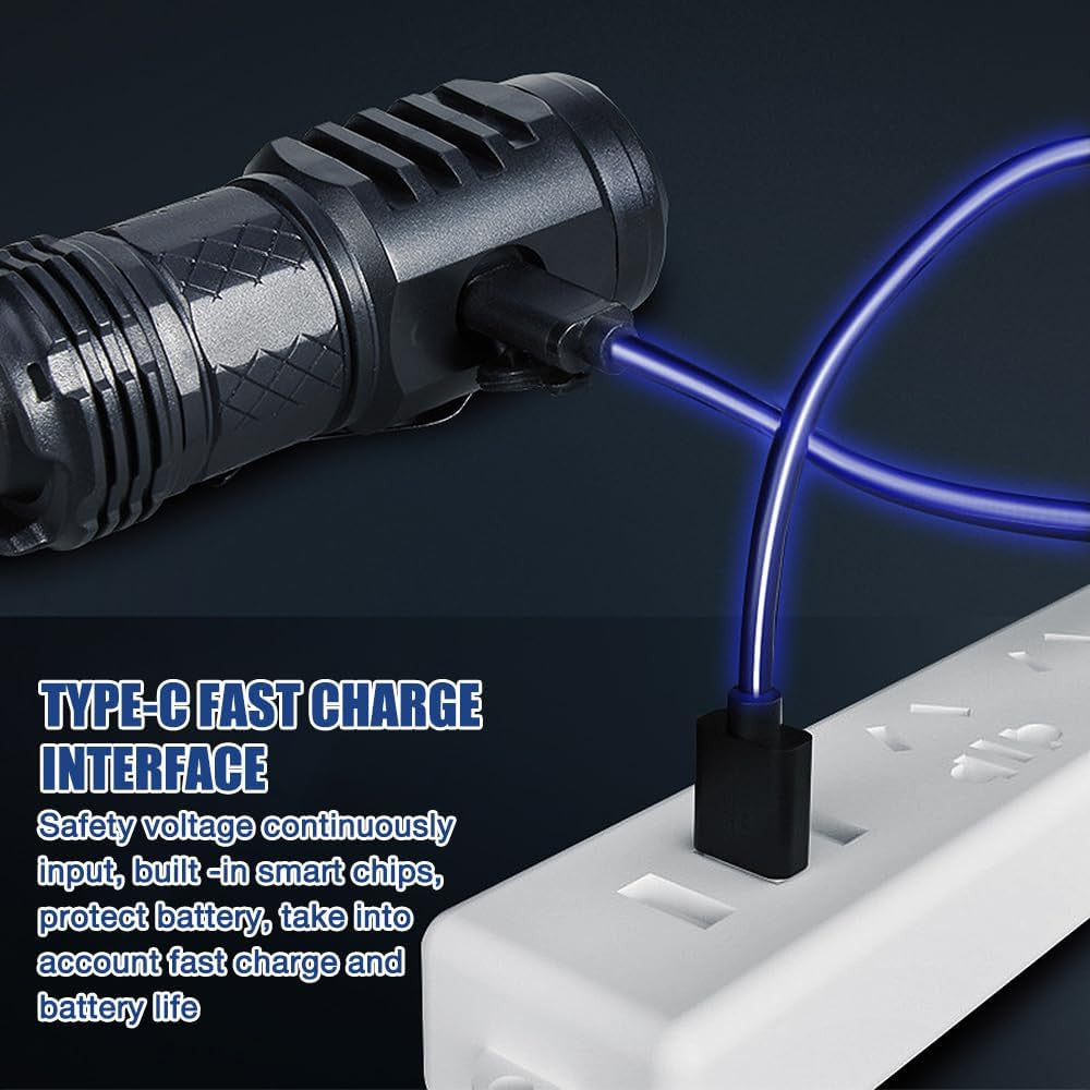 Mini Waterproof Rechargeable LED Flashlight - Compact Camping Light with Magnetic Clip