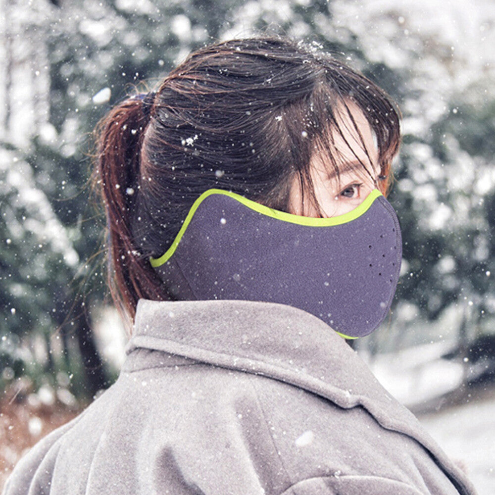 Winter Fleece Half Face Mask Windproof Ski Motorcycle Balaclava Ear Warmer