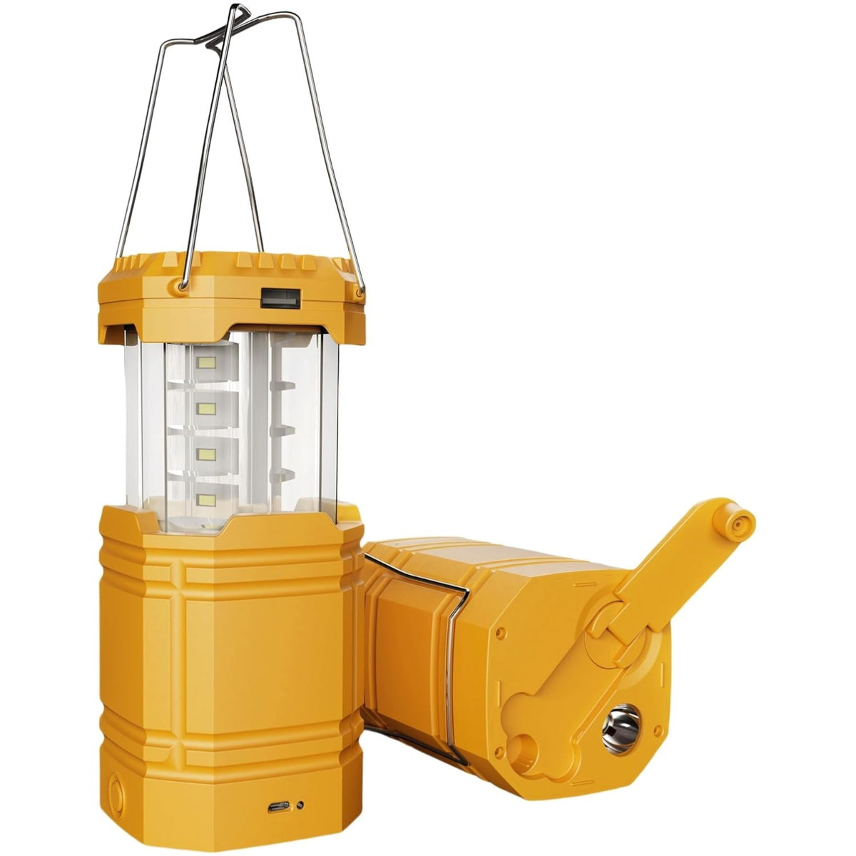 Outdoor LED Lantern with Hand Crank & USB Rechargeable Battery