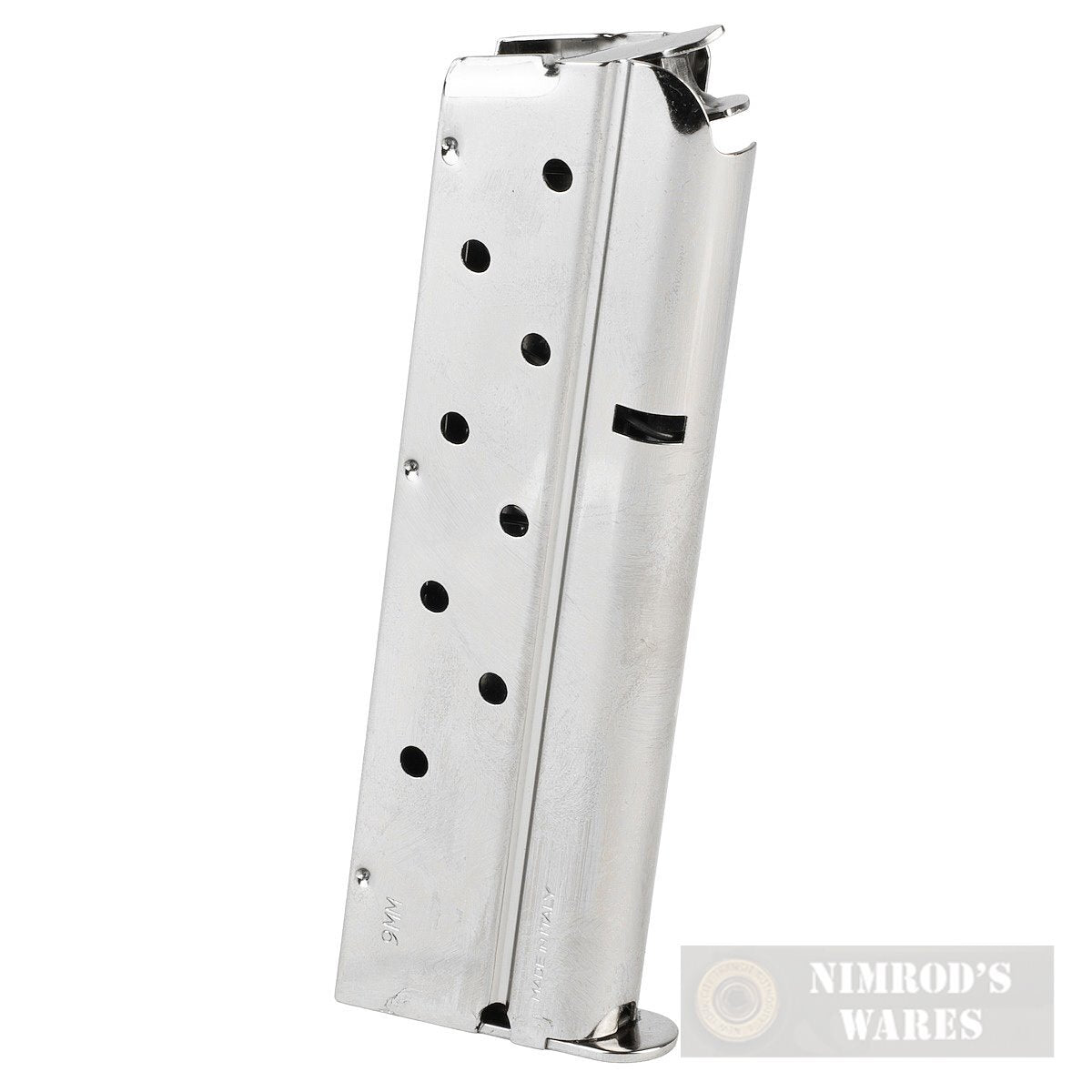 Mec-Gar 1911 Full-Size 9mm Magazine Nickel 9-Round - Fast Shipping