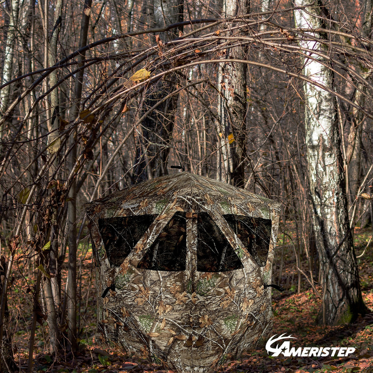 Hunting Blind for 2 Persons Pop-Up Camouflage Ground Concealment Shelter