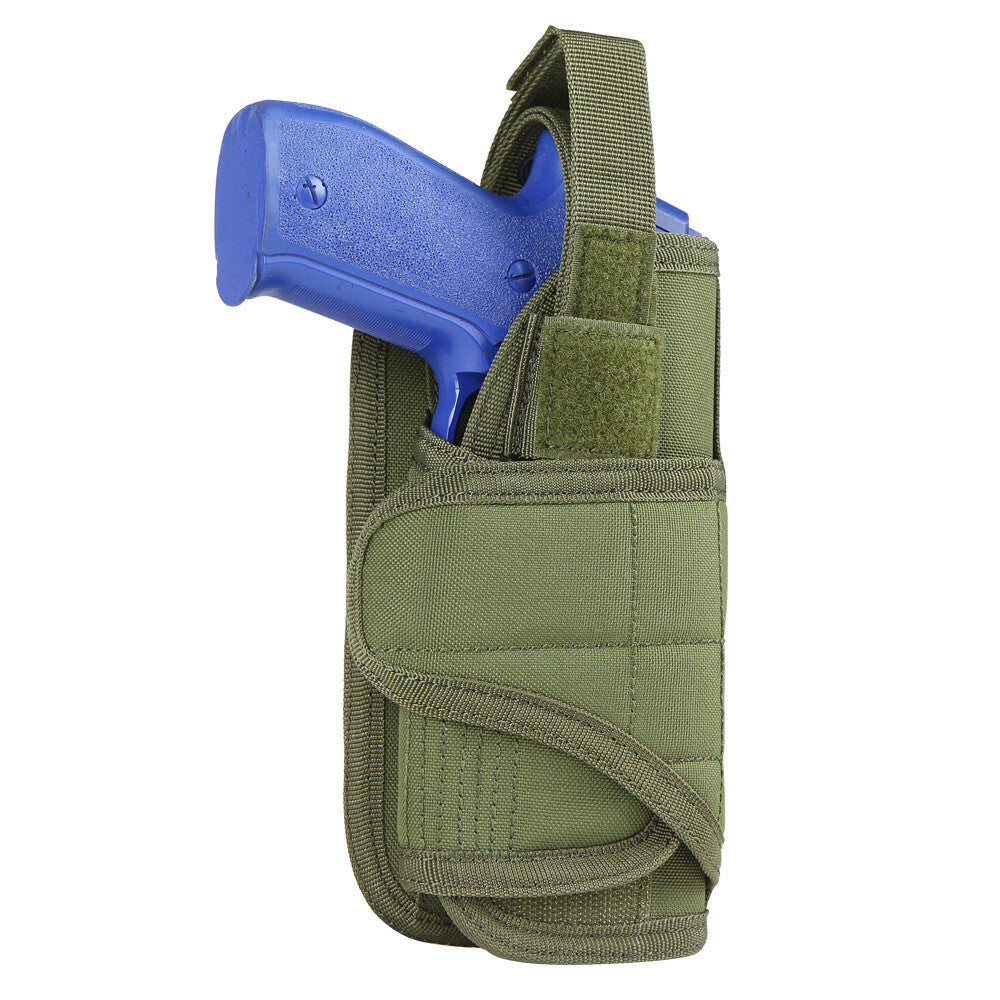 Tactical Vertical MOLLE Pistol Holster with Retention for Universal Fit
