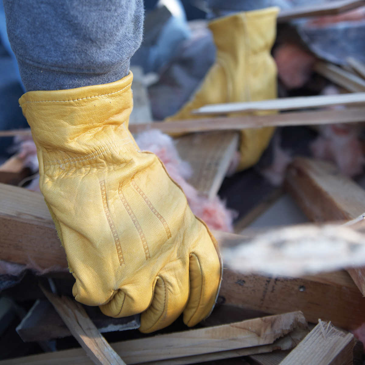 Heavy Duty Leather Work Gloves - All Sizes, Cowhide, Reinforced Palm
