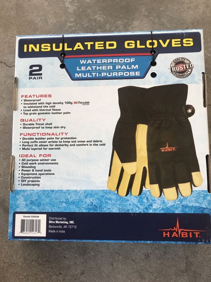 Insulated Waterproof Multi-Purpose Cold Weather Gloves - Medium