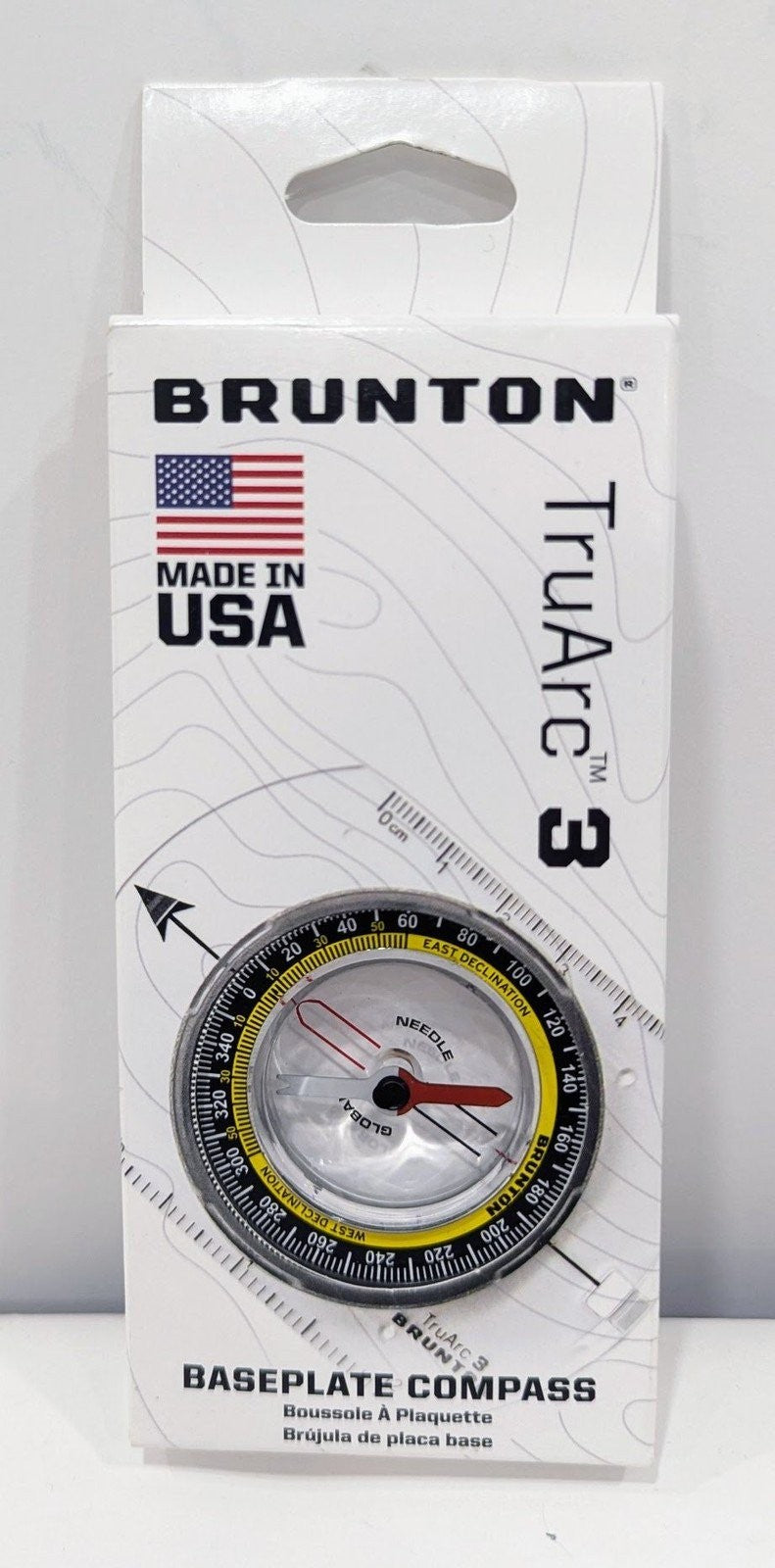 Global Baseplate Compass for Camping and Hiking - Brunton TruArc 3