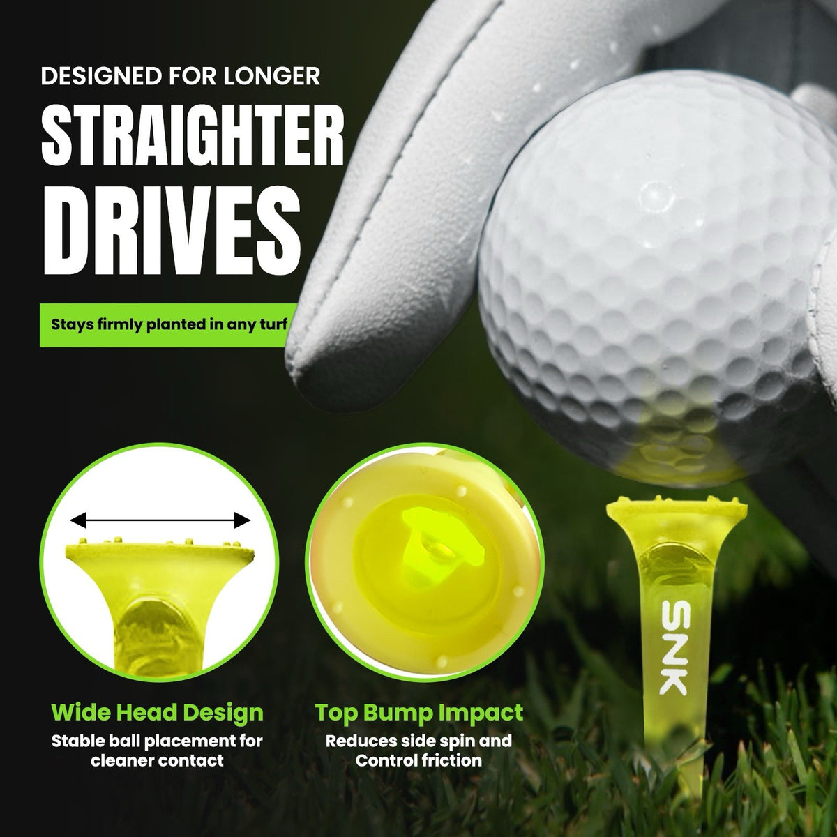 Unbreakable Plastic Golf Tees 21-Pack for Long Drive Performance