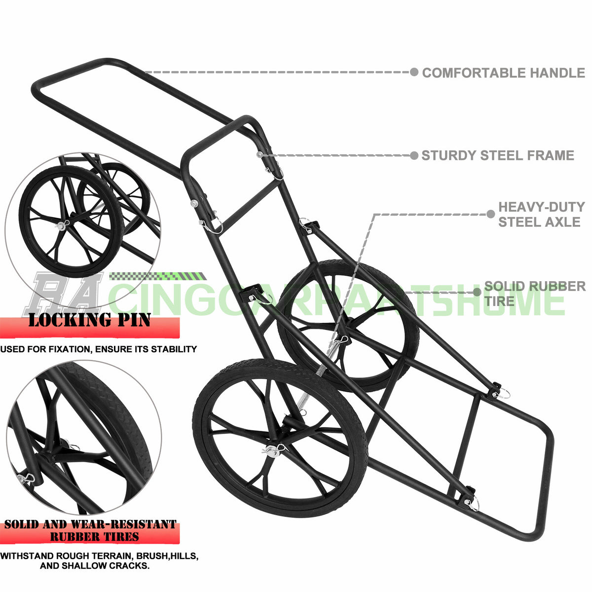 500 LBS Folding Deer Cart Game Hunting Hauler Utility Gear Dolly