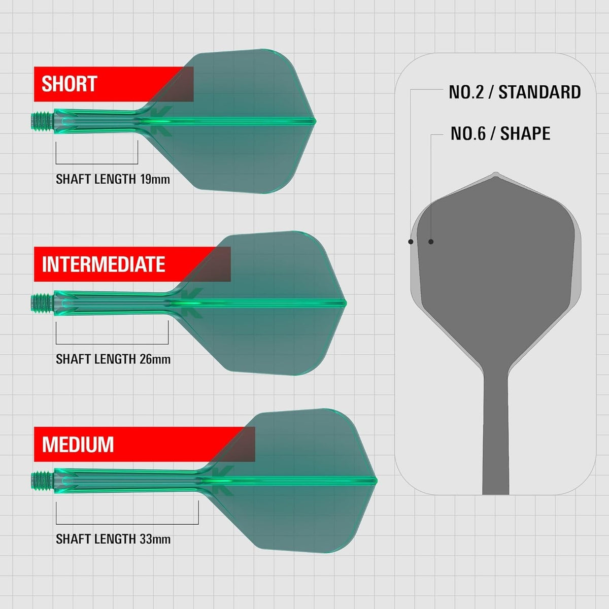 K-Flex Integrated Dart Flight and Shaft No. 6 – 3 Pack