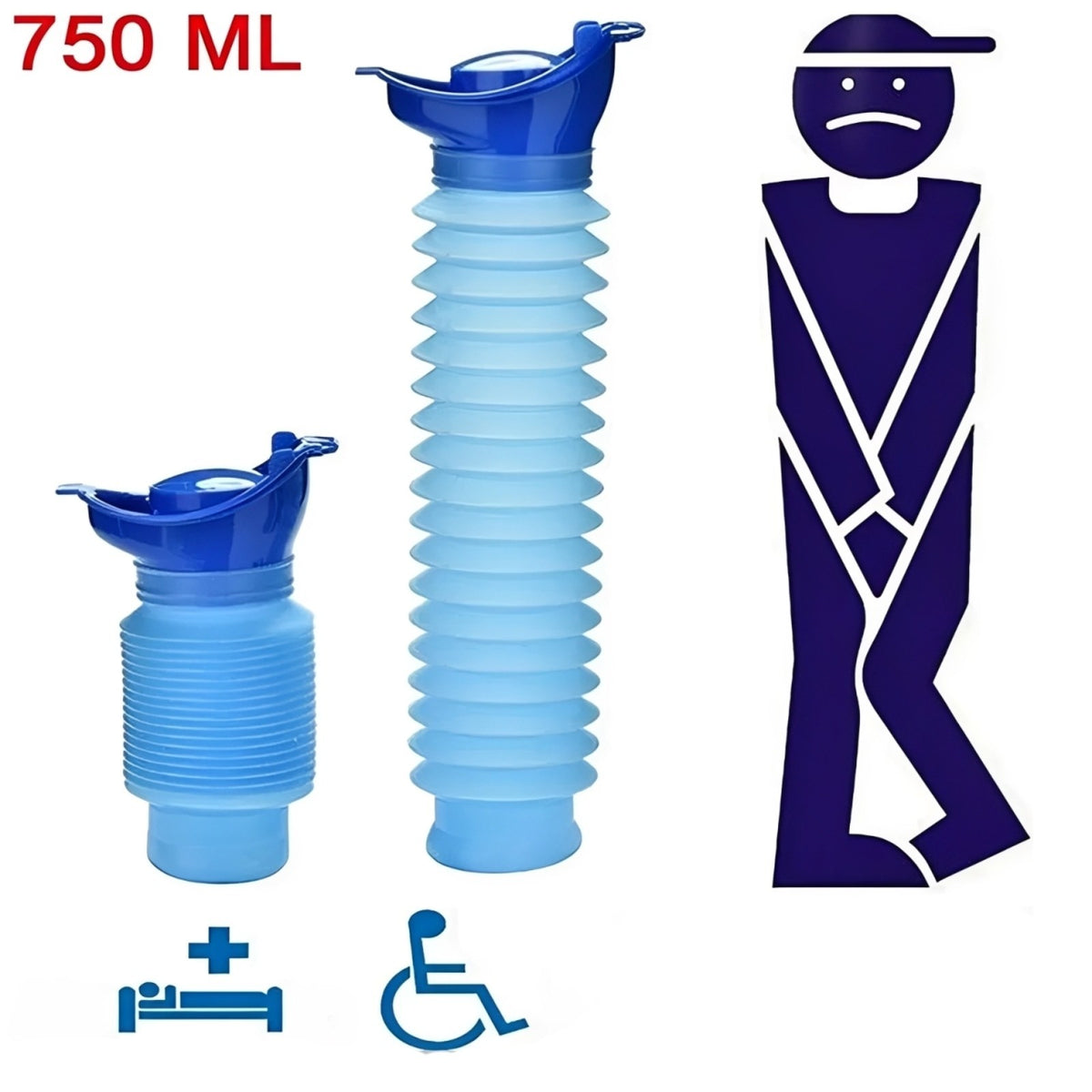 Portable Urinal Bottle for Travel Camping Emergency Use 750ML Leak-Proof