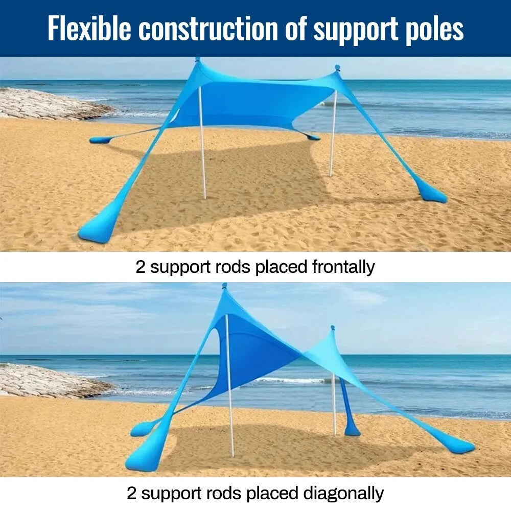 Portable Beach Tent Sun Shade Canopy UPF 50+ with Sandbags, Lightweight Outdoor Shelter