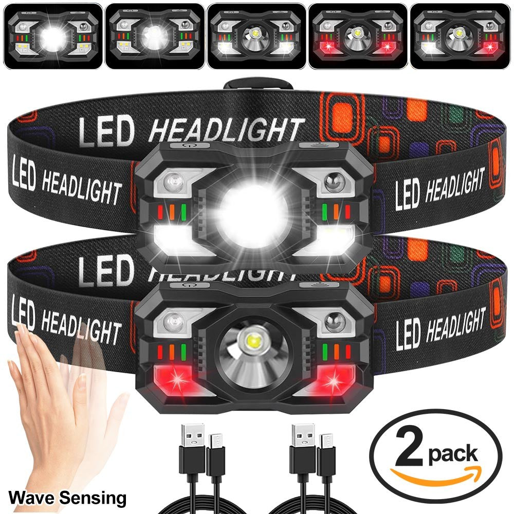 Rechargeable LED Headlamp with Red Light for Running Hunting and Outdoor Activities